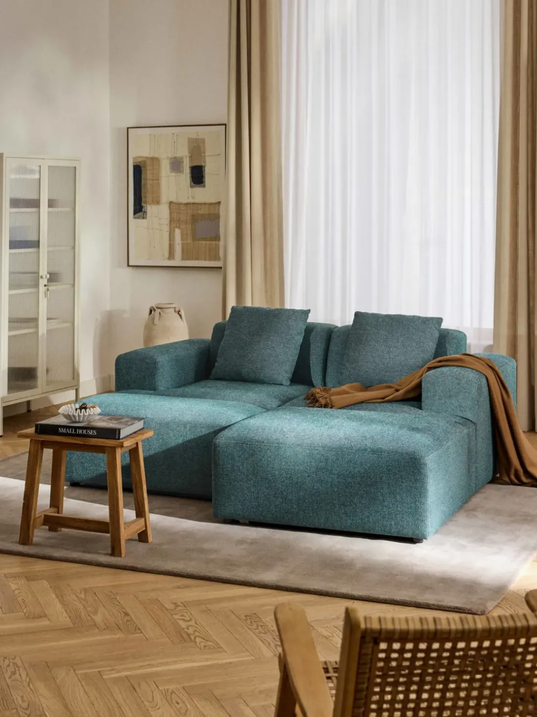 Reposapiés puf Melva, 99 x 42 cm