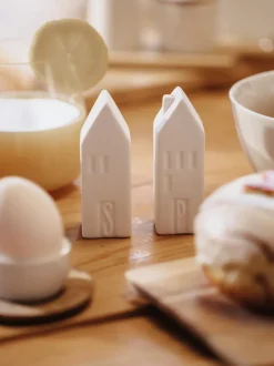 Salero y pimentero de porcelana Home, 2 uds.
