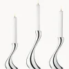 Set de candelabros de acero inoxidable Cobra, 3 uds.