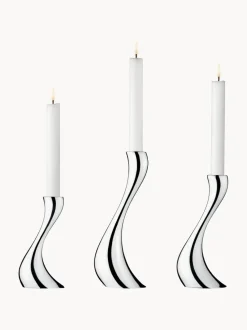 Set de candelabros de acero inoxidable Cobra, 3 uds.