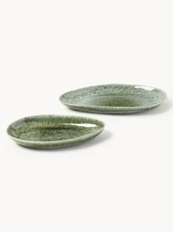 Set de fuentes artesanales con forma orgánica Macey, 2 uds.
