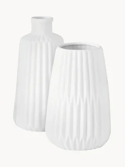 Set de jarrones de porcena con relieve Esko, 2 uds.