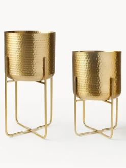 Set de macetero de metal martillado Nives, 2 uds.