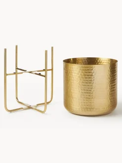 Set de macetero de metal martillado Nives, 2 uds.