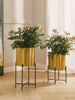 Set de maceteros de metal Mina, 2 uds.