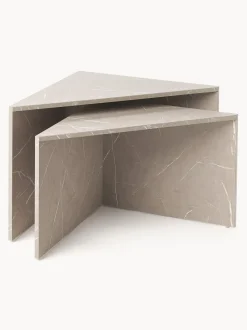 Set de mesas de centro en look mármol Vilma, 2 uds.