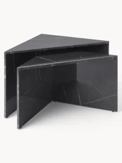 Set de mesas de centro en look mármol Vilma, 2 uds.