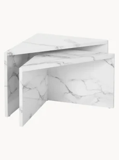 Set de mesas de centro en look mármol Vilma, 2 uds.