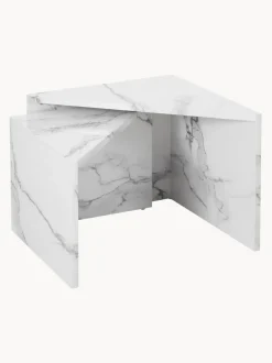 Set de mesas de centro en look mármol Vilma, 2 uds.