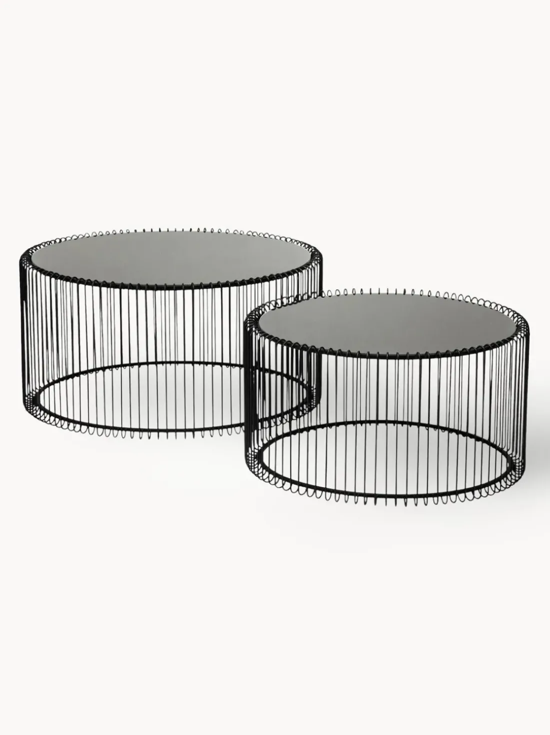 Set de mesas de centro Wire, 2 uds., tablero de vidrio