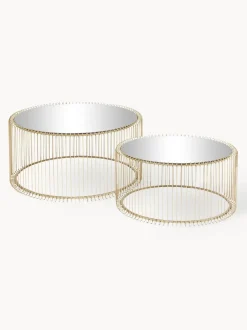 Set de mesas de centro Wire, 2 uds., tablero de vidrio