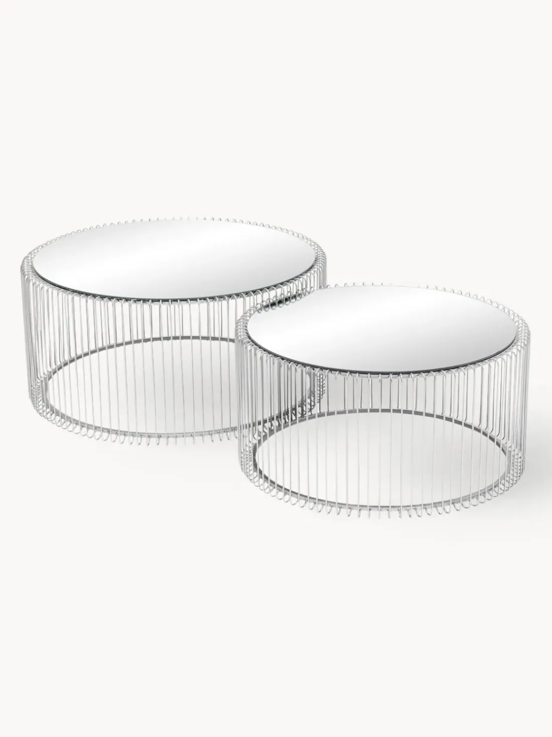 Set de mesas de centro Wire, 2 uds., tablero de vidrio