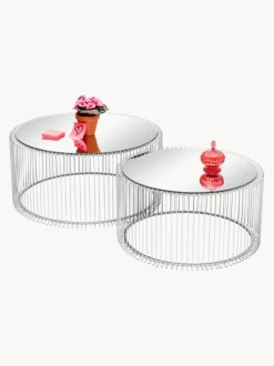 Set de mesas de centro Wire, 2 uds., tablero de vidrio