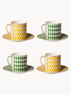 Set de tazas espresso con platito Chess, 4 uds.