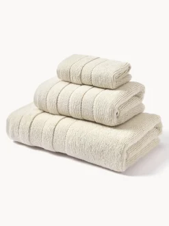 Set de toallas con borde a rayas Luxe, tamaños diferentes