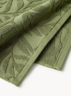 Set de toallas de algodón con relieves Leaf, tamaños diferentes