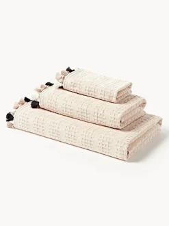 Set de toallas de terciopelo con flecos Tallulah, tamaños diferentes