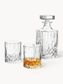Set de whisky con relieve de cristal George, 3 pzas.