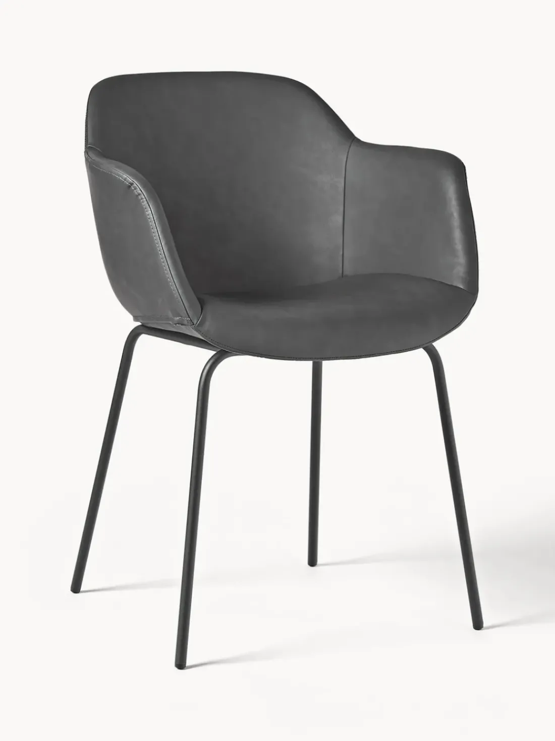 Silla con reposabrazos de cuero sintético Fiji
