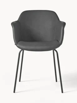Silla con reposabrazos de cuero sintético Fiji