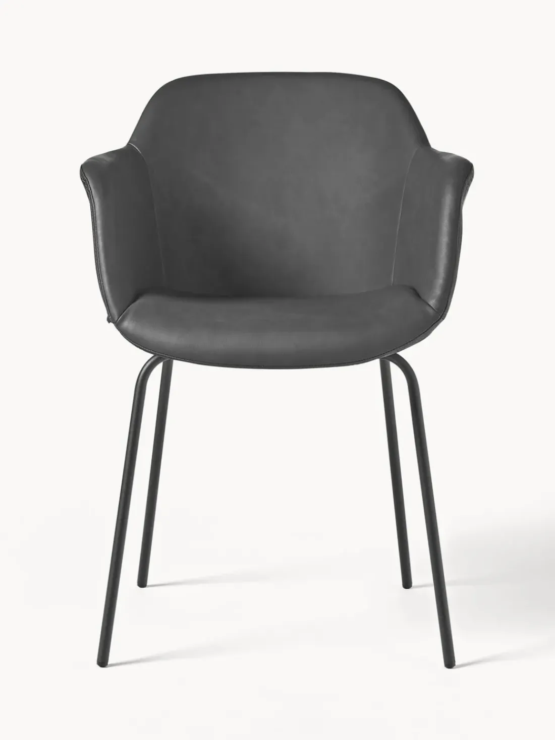 Silla con reposabrazos de cuero sintético Fiji
