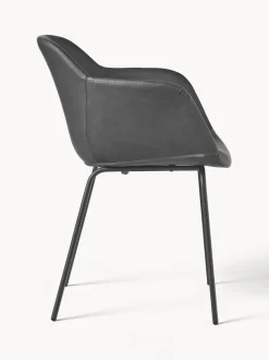 Silla con reposabrazos de cuero sintético Fiji