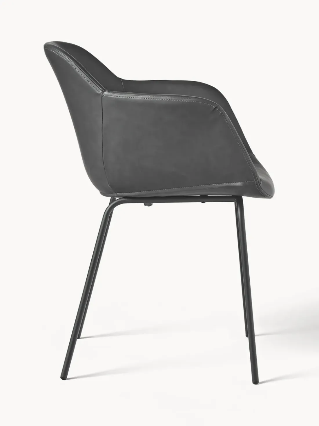 Silla con reposabrazos de cuero sintético Fiji