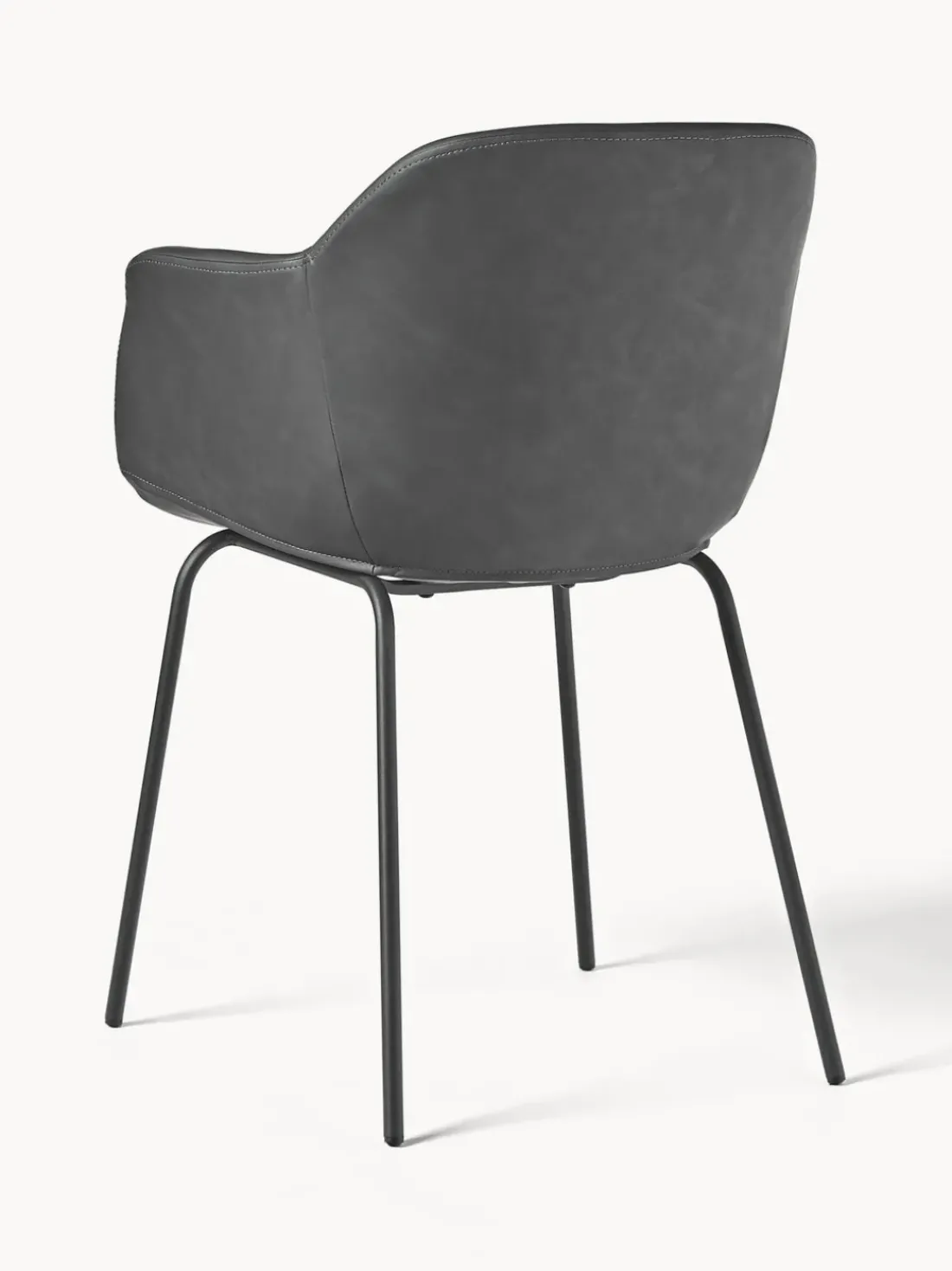 Silla con reposabrazos de cuero sintético Fiji