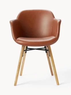 Silla con reposabrazos de cuero sintético Fiji