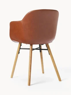 Silla con reposabrazos de cuero sintético Fiji