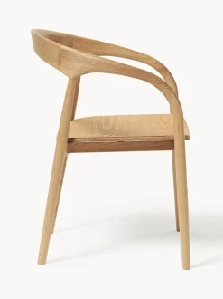 Silla con reposabrazos de madera de fresno Camille