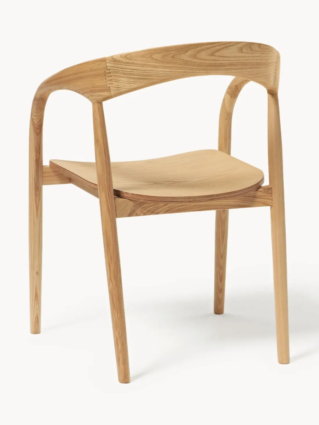 Silla con reposabrazos de madera de fresno Camille