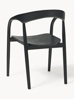 Silla con reposabrazos de madera de fresno Camille