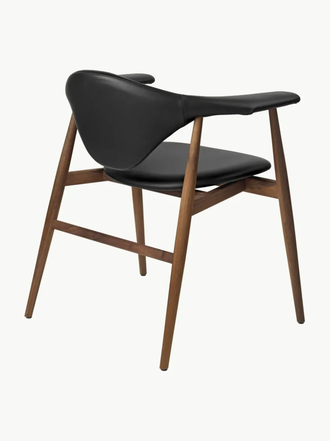 Silla con reposabrazos de madera de nogal Masculo