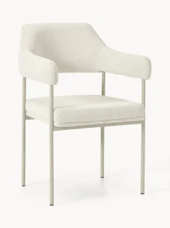 Silla con reposabrazos de pana Zoe
