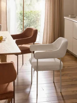 Silla con reposabrazos de pana Zoe