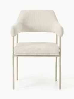 Silla con reposabrazos de pana Zoe