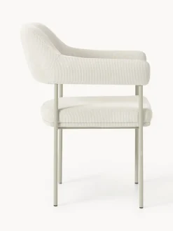 Silla con reposabrazos de pana Zoe