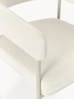 Silla con reposabrazos de pana Zoe