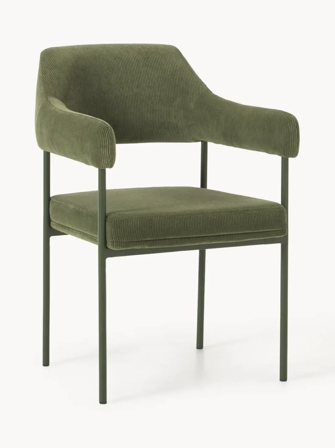 Silla con reposabrazos de pana Zoe