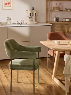 Silla con reposabrazos de pana Zoe
