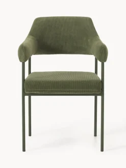 Silla con reposabrazos de pana Zoe