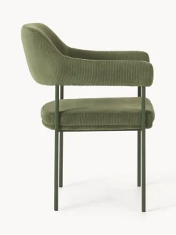 Silla con reposabrazos de pana Zoe