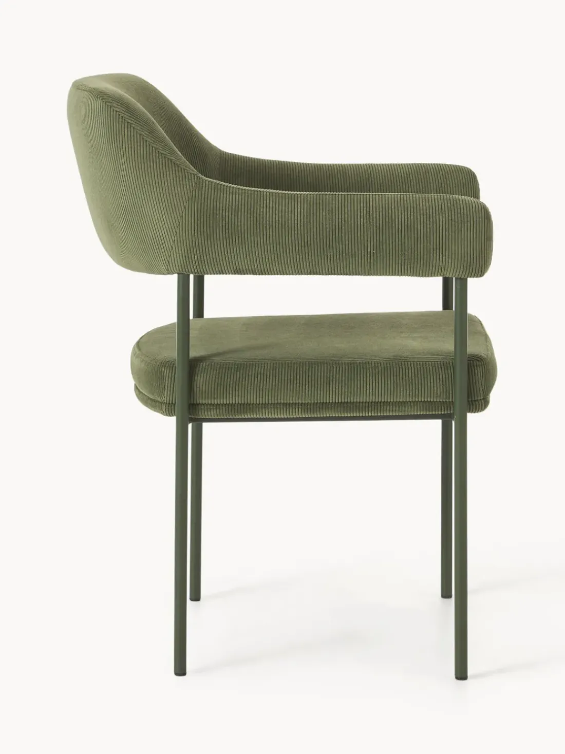Silla con reposabrazos de pana Zoe