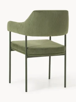 Silla con reposabrazos de pana Zoe