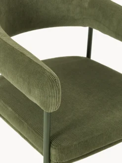 Silla con reposabrazos de pana Zoe