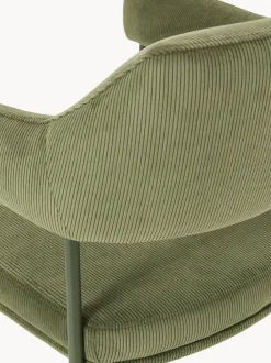 Silla con reposabrazos de pana Zoe