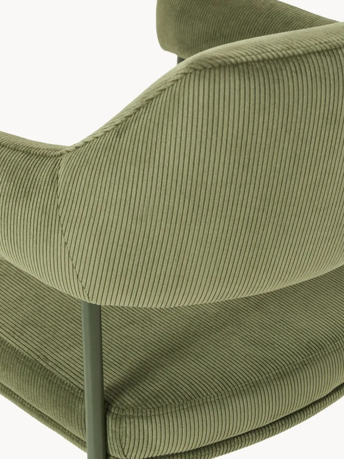 Silla con reposabrazos de pana Zoe