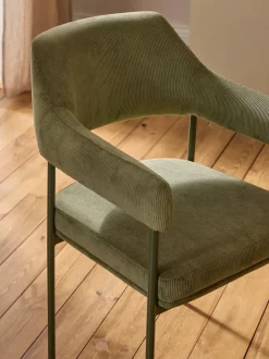 Silla con reposabrazos de pana Zoe