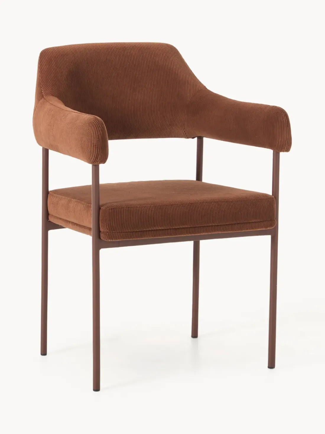 Silla con reposabrazos de pana Zoe